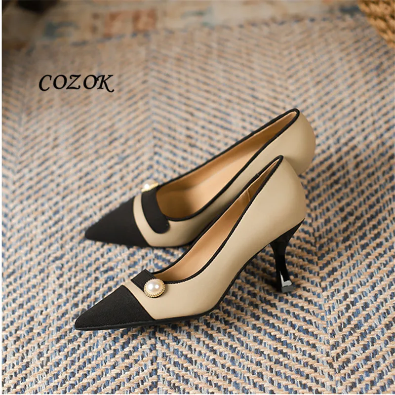

Fashion Pumps Casual Office Lady Pearl Elegant Shoes for Women 2023