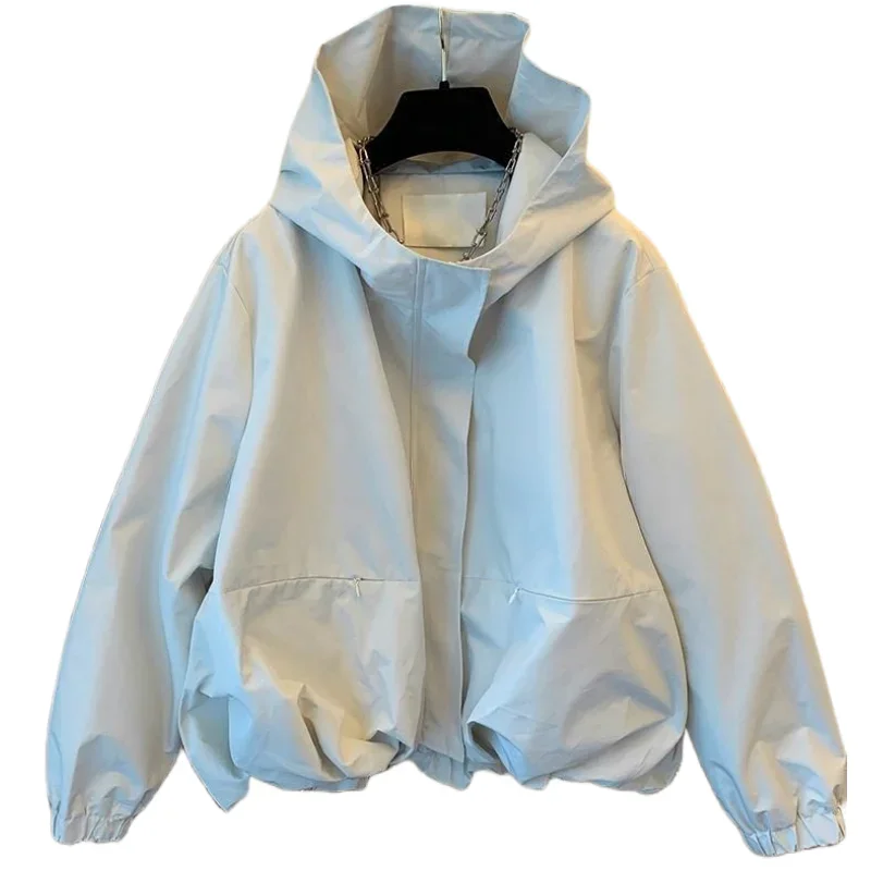 Короткие модные повседневные свободные пальто с капюшоном в английском стиле