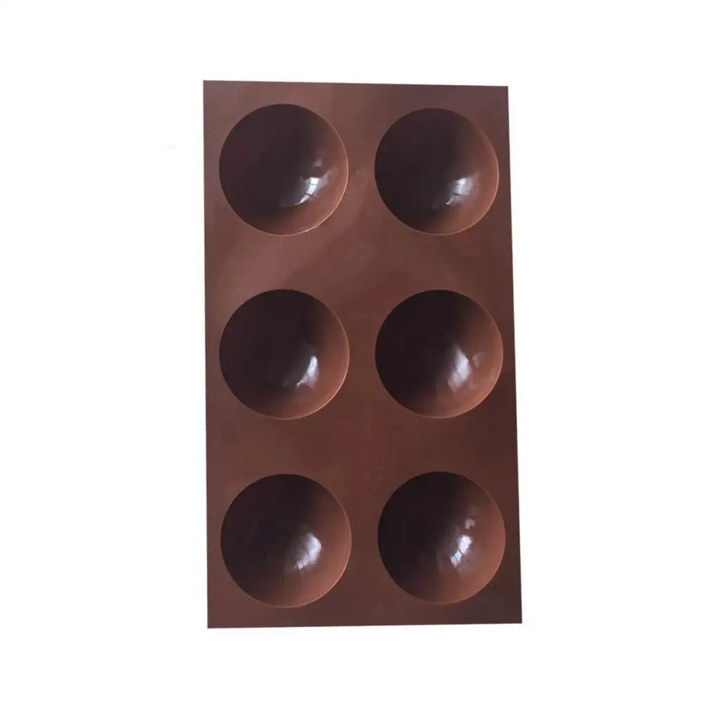 

6-slots Ice Ball Mold Cake Fondant Chocolate Candle Ball Shape Silicone Mould Baking Tool