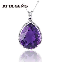 purple amethyst 925 sterling silver pendant for women 7 carats created amethyst fine jewelry for christmas gift birthday gifts