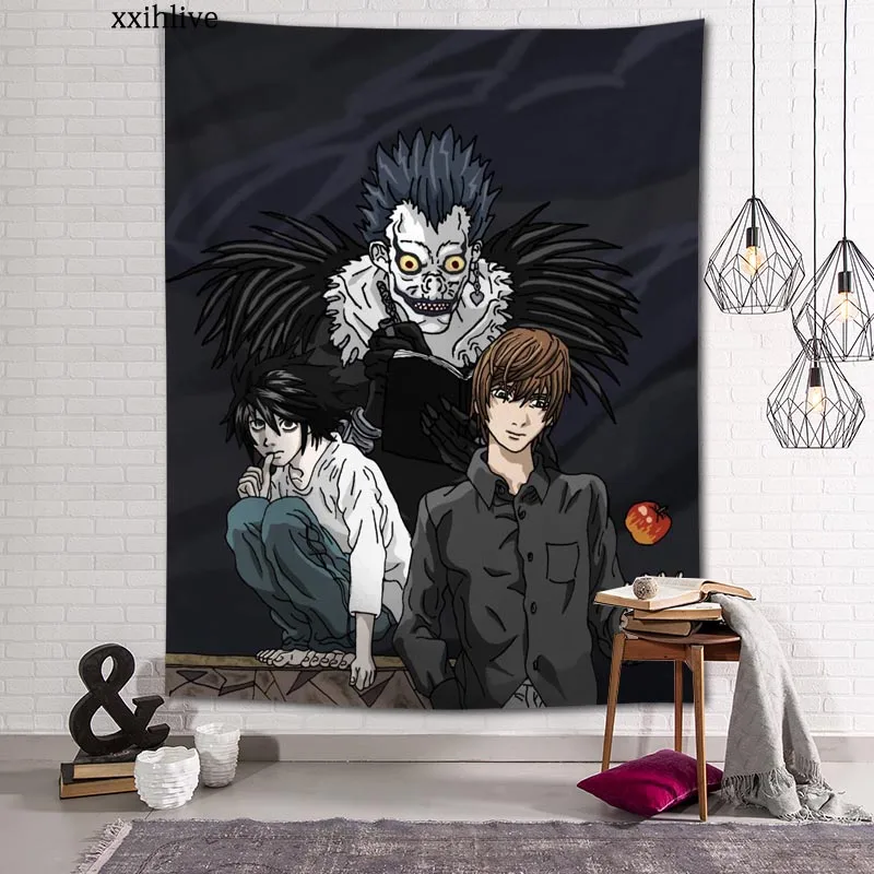 

Customized Death Note Hanging Fabric Background Wall Covering Home Decoration Blanket Tapestry Bedroom,Living Room Wall Decor