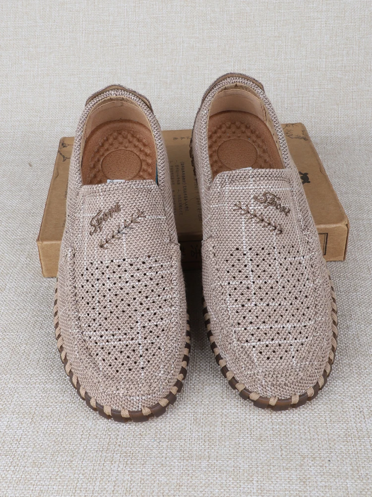 Старая пекинская тканевая обувь мужская летняя дышащая на сухожильной подошве