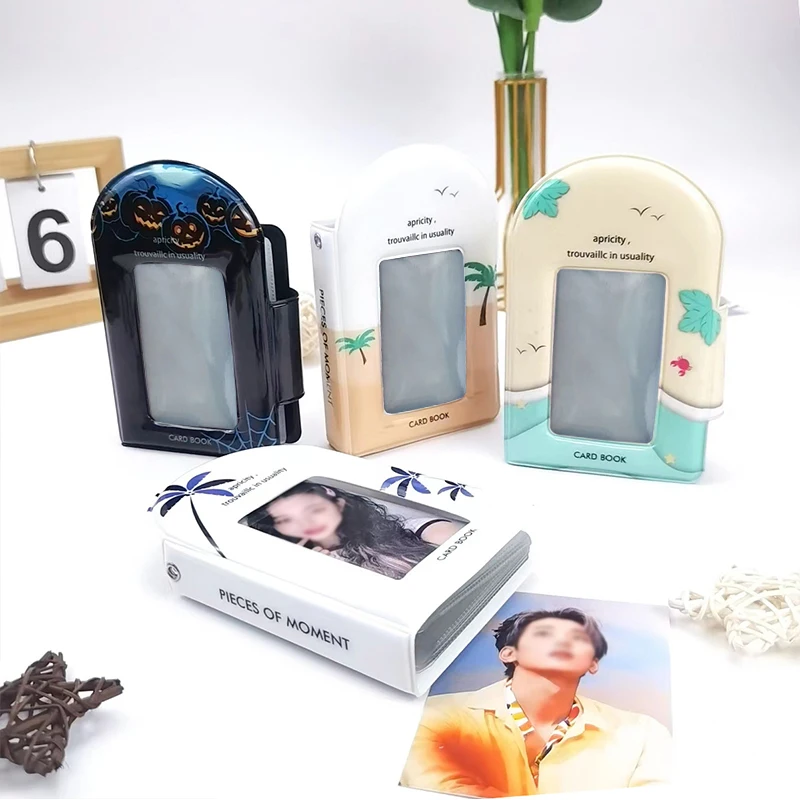 

New Arrival 3 Inch Printed Postcards Holder Hollowed Album 32pcs Idol Card Sleeves Storage Book Card Bag Collect Organizer
