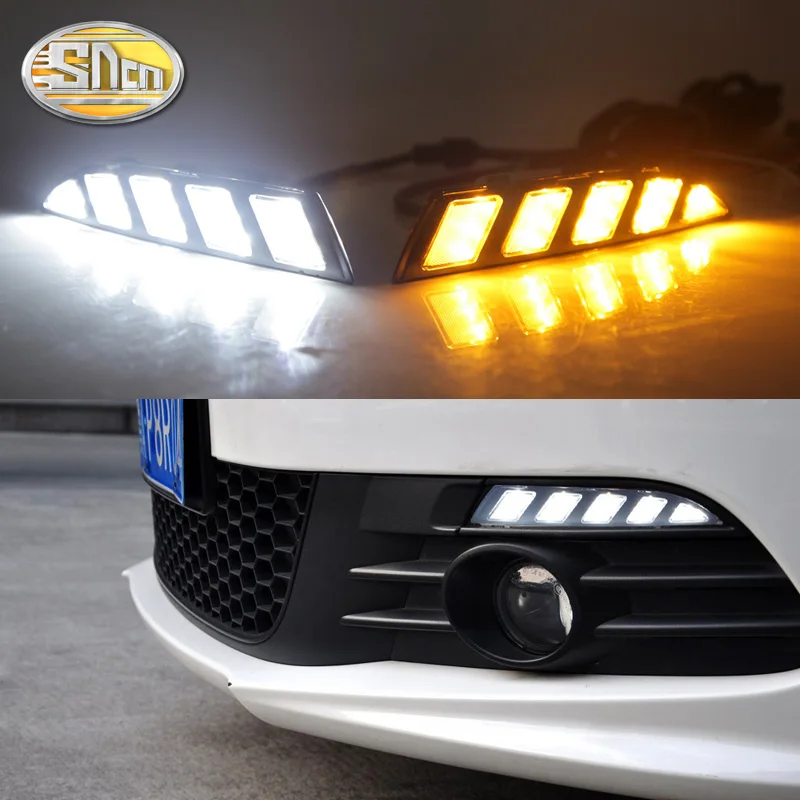 

2 шт. для Volkswagen Scirocco 2009 - 2014 желтое реле сигнала поворота водонепроницаемый 12 В Автомобильные светодиодные дневные ходовые огни SNCN