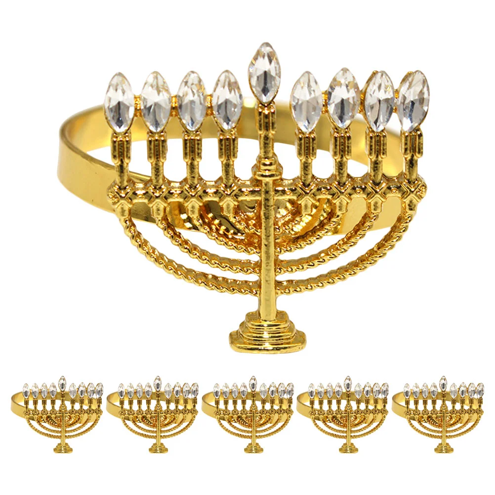 

Napkin Ring Hanukkah Rings Menorah Decor Shaped Holder Buckle Elegant Holders