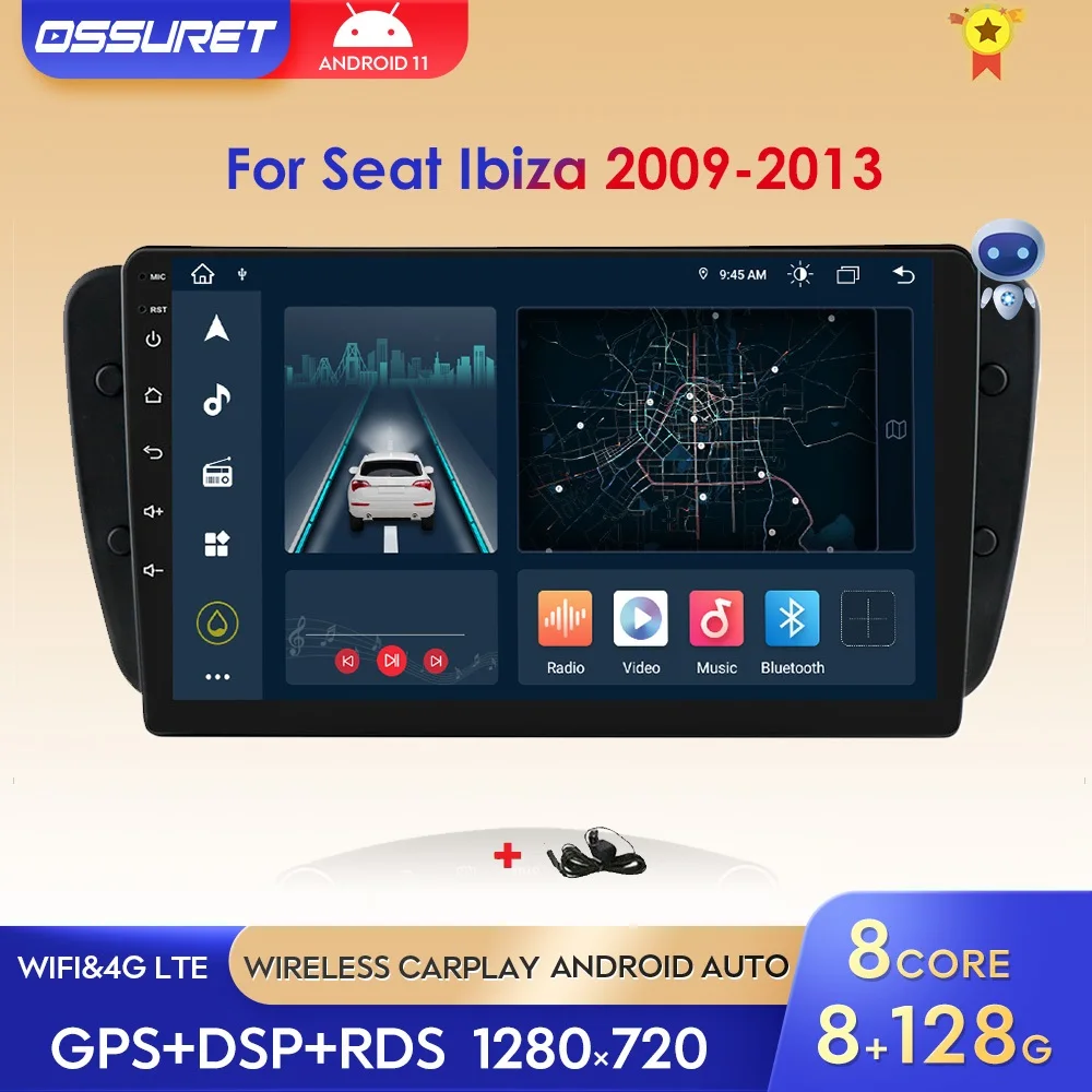 

Android 10 автомобильный радиоприемник, мультимедийный видеоплеер с GPS-навигацией для Seat Ibiza MK4 6J 2008 2009 2010-2013 без DVD 4G WIFI 2 Din OBD2
