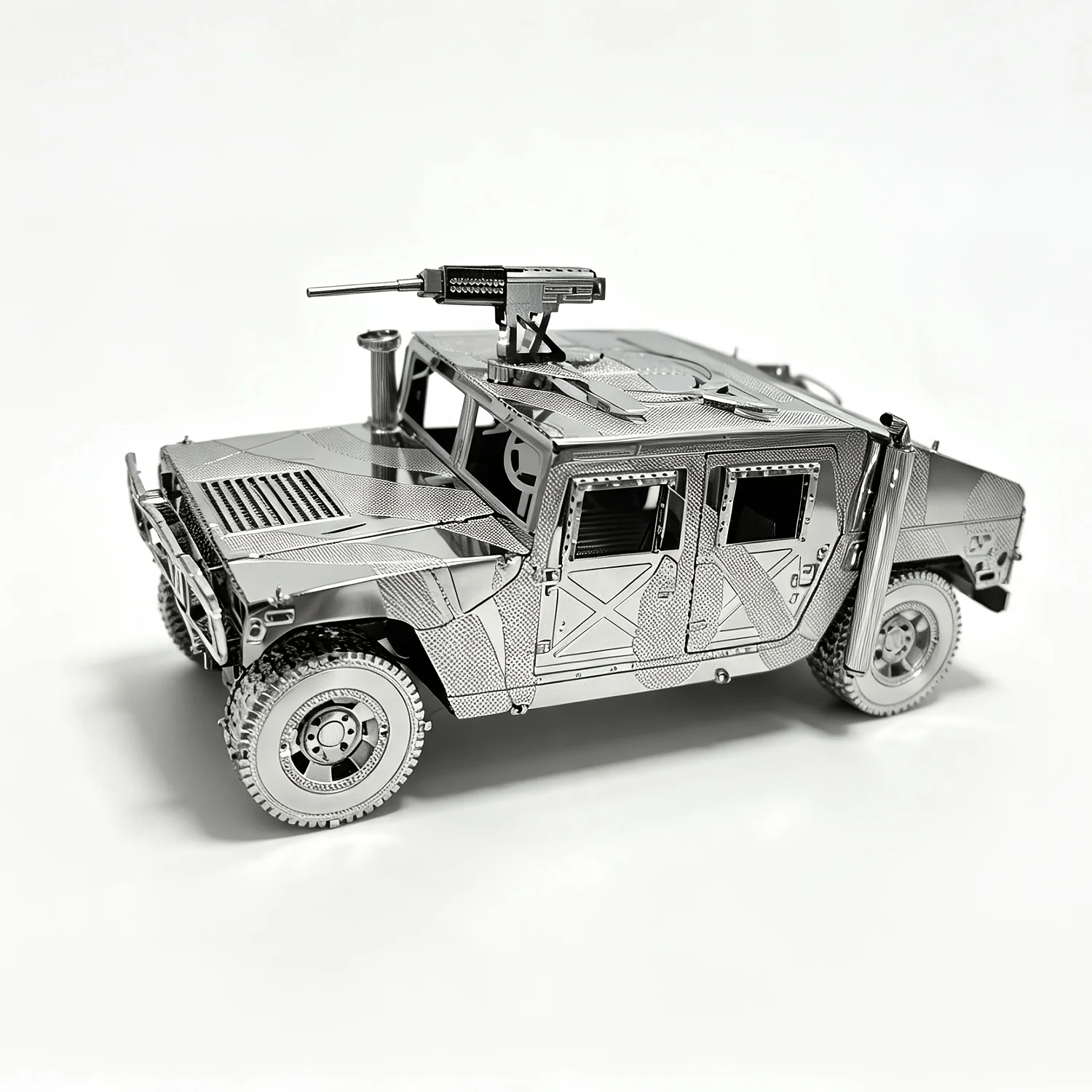 Фото 3D-металлический пазл: модель военного автомобиля 4WD, сделай сам, 3D-лазерная резка, сборная модель-пазл, игрушка, украшение для рабочего стола, подарок для аудита. №2