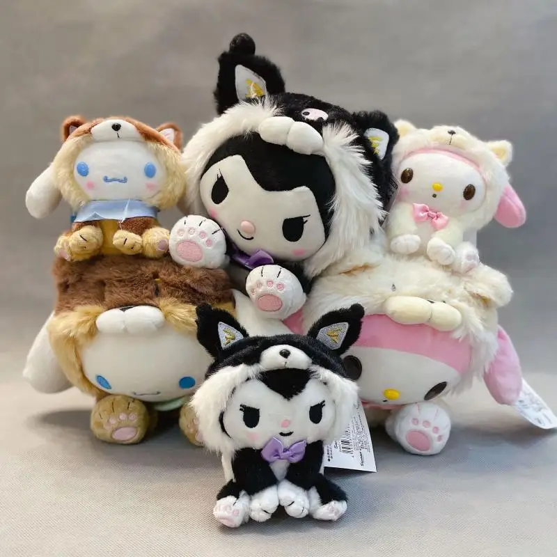 

Sanrio плюшевые игрушки Kuromi Косплей собака Мелоди Коричный кавайный плюшевый подарок для детей подарок на день рождения украшение комнаты кук...