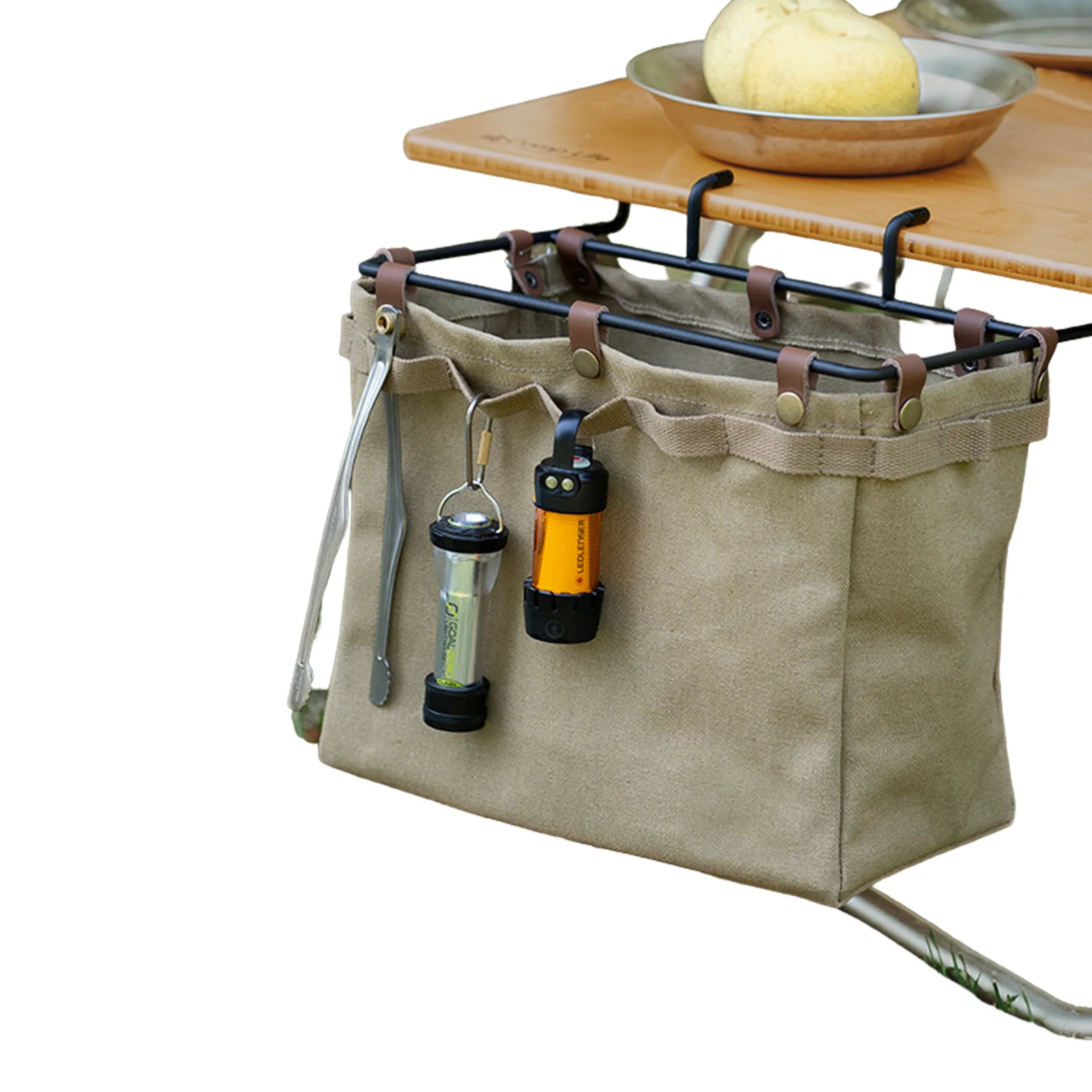 

Camping Table Side Hangings Bag Table Side Storage Bag Foldable Canvas Storage Bags Picnic Convenient Outdoor Storage Bags