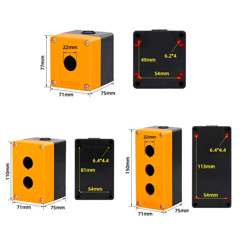 

22mm waterproof Push Button Switch Box One Hole Suit For Control Emergency Stop Rotary Interruptor