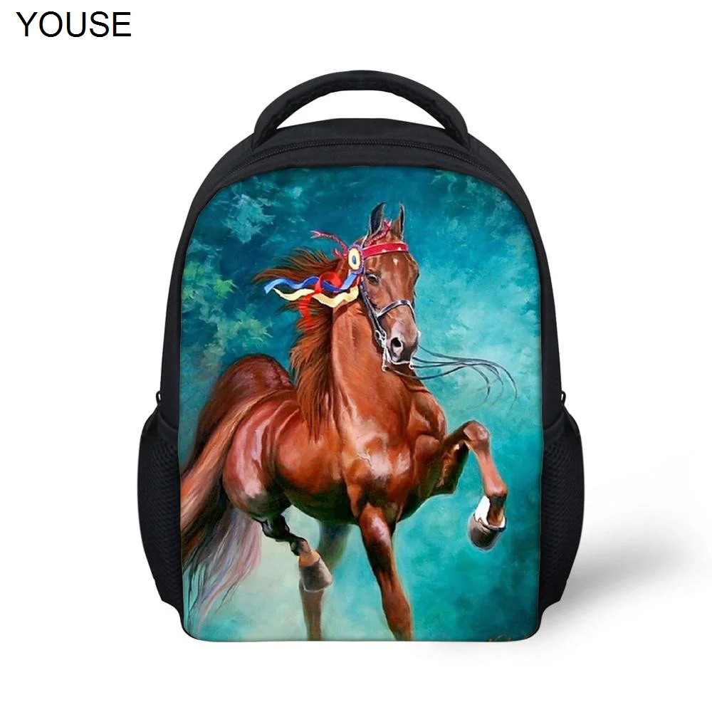 Рюкзак YOUSECool Crazy Horse для девочек, уникальный детский рюкзак для детского сада, маленький 12-дюймовый Детский рюкзак