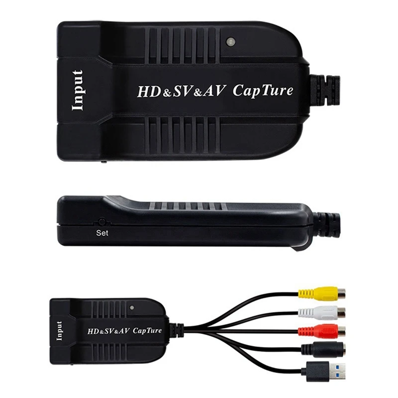 USB-карта видеозахвата VHS/HD/Hi8/DVD в цифровой преобразователь HD/RCA/S-Video USB2.0 устройство