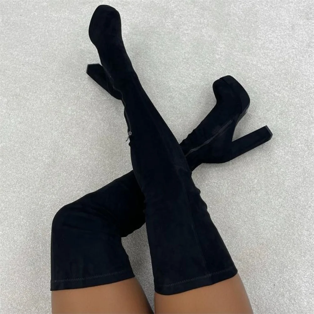Over The Knee Boots For Women Platform High Boots Ladies Super Chunky Heel 2023 New Autumn Winter Fashion Sexy Party Woman Shoes