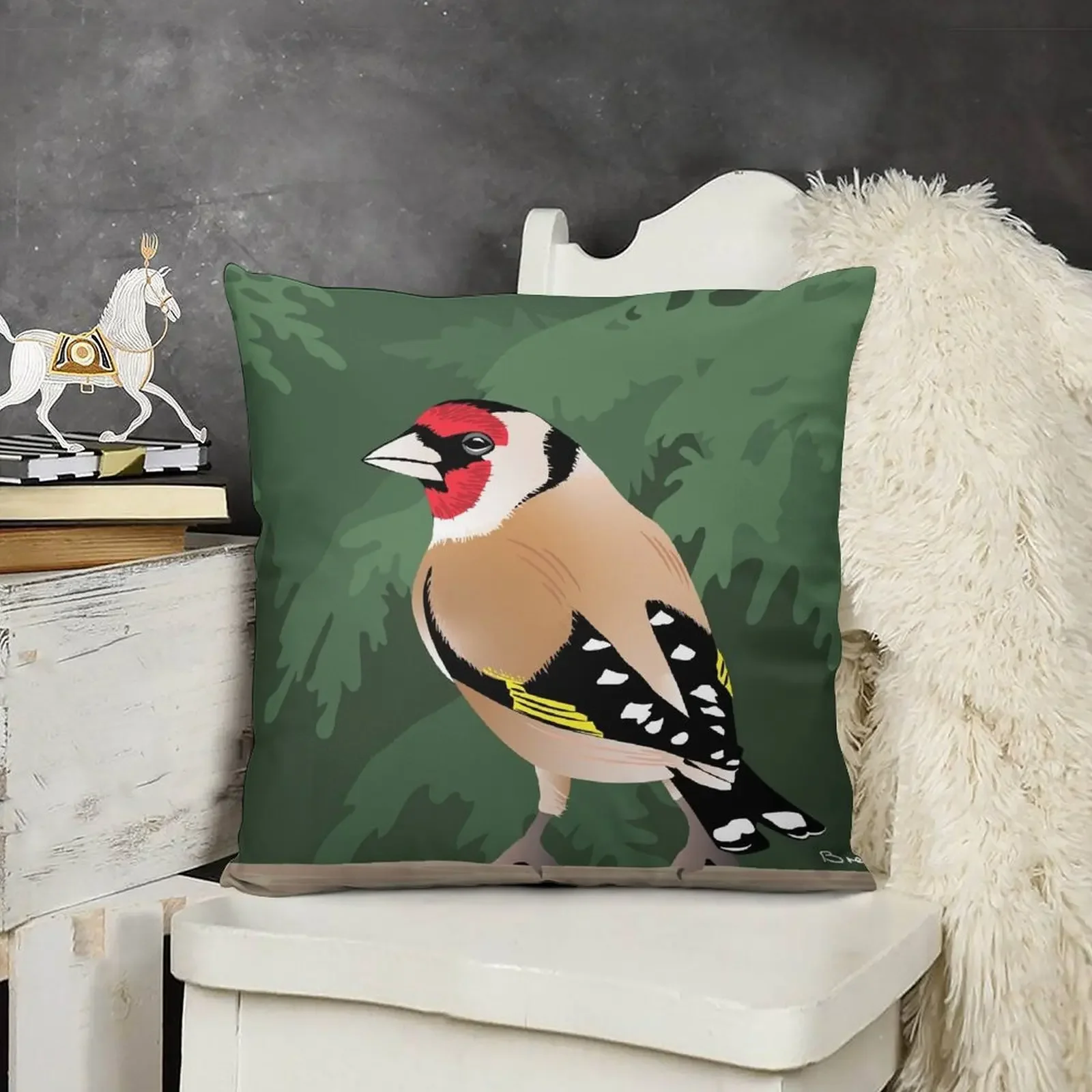 Подушка Goldfinch в regal pose чехол для подушки с вышивкой роскошная наволочка подушка