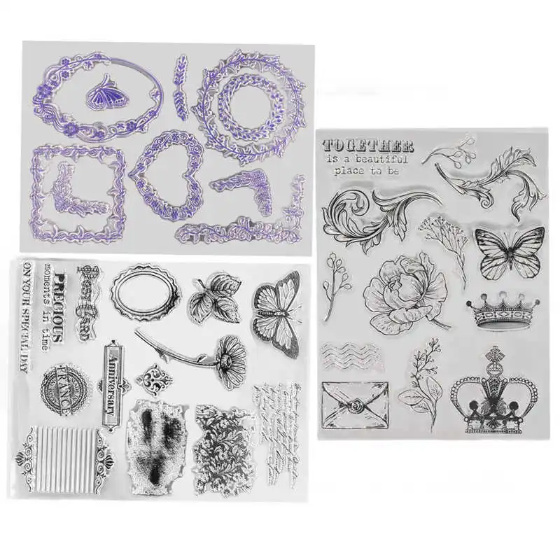 

Штампы 3 шт. прозрачные штампы декоративные прозрачные штампы ручной работы бумажные изделия для DIY скрапбукинга руководства альбома штамп...