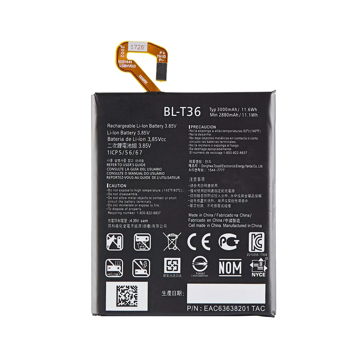 

Original BL-T36 3000mAh Battery For LG Harmony 2 K11-2018 K30 K11 Plus 2018, L413DL X410 X410E/L/S/X/TK, K10 2018 T45 Batteries