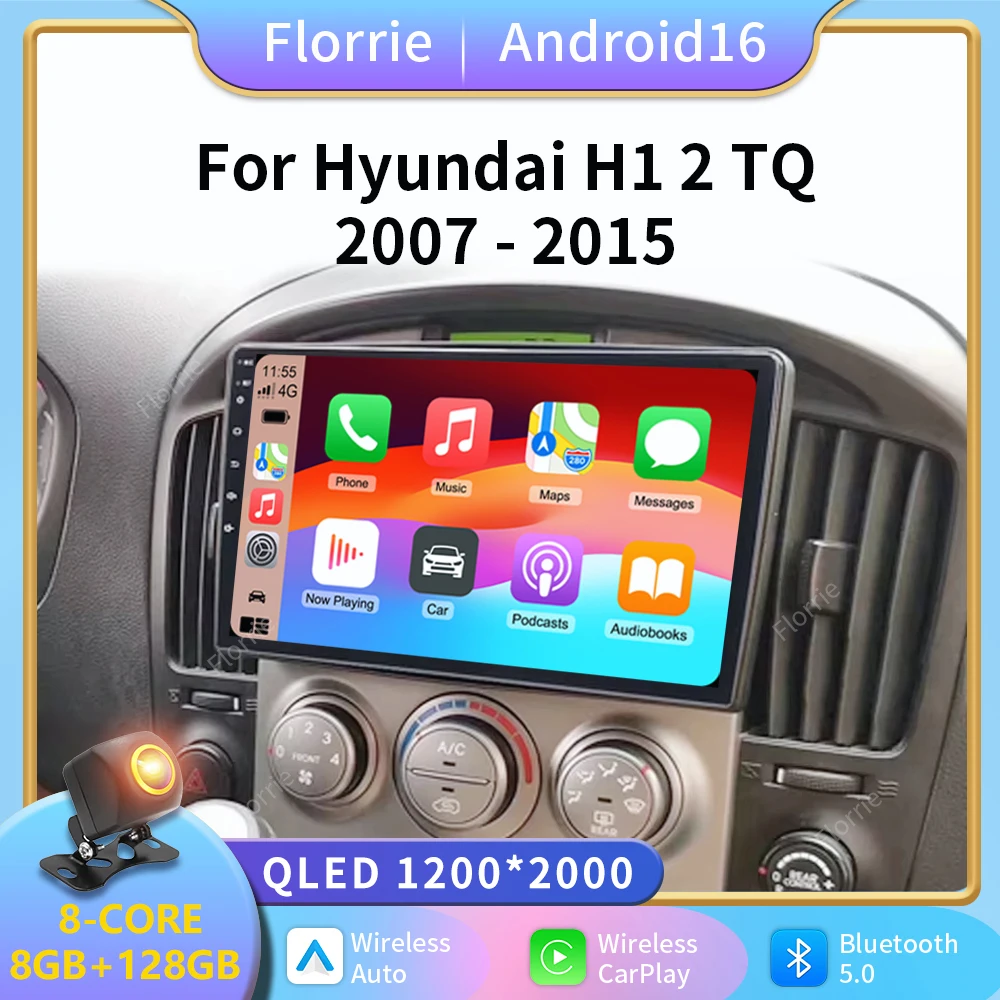 Фото Мультимедийный проигрыватель Android 16 Stereo для Hyundai H1 Grand Starex i800 TQ 2007-2015, автомобильная магнитола с GPS, навигацией, Bluetooth, MP5, 2Din, Carplay №1