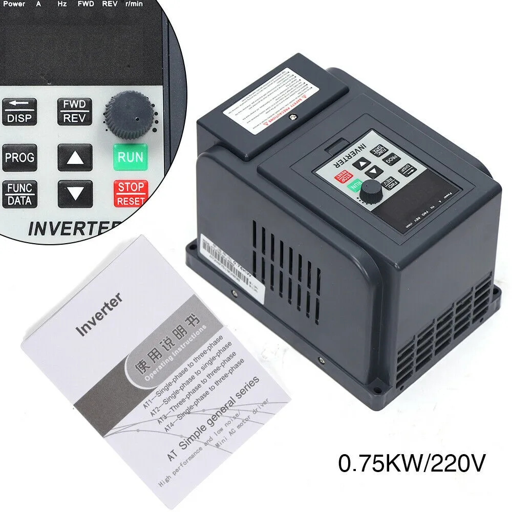 

Frequency Converter AC220V 0.75KW Single Phase To 3-Phase Speed Controller Motor