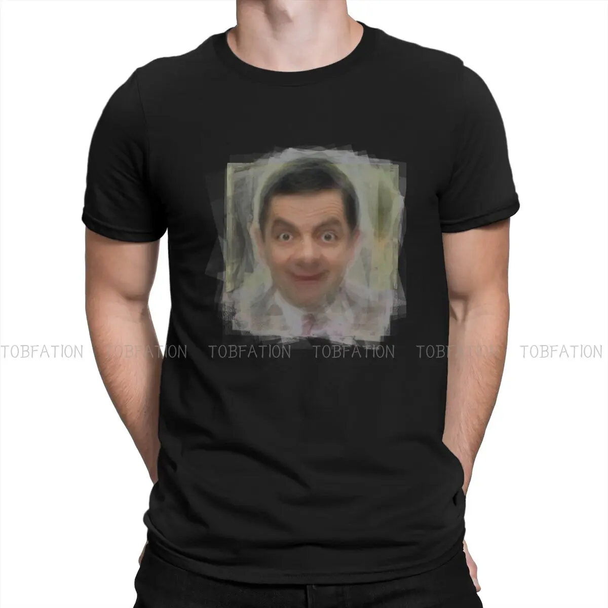 

Mr Bean Stupid Childish One Dimensional Thinking Shy TShirt for Men Portrait Basic Leisure Sweatshirts T Shirt High Quality