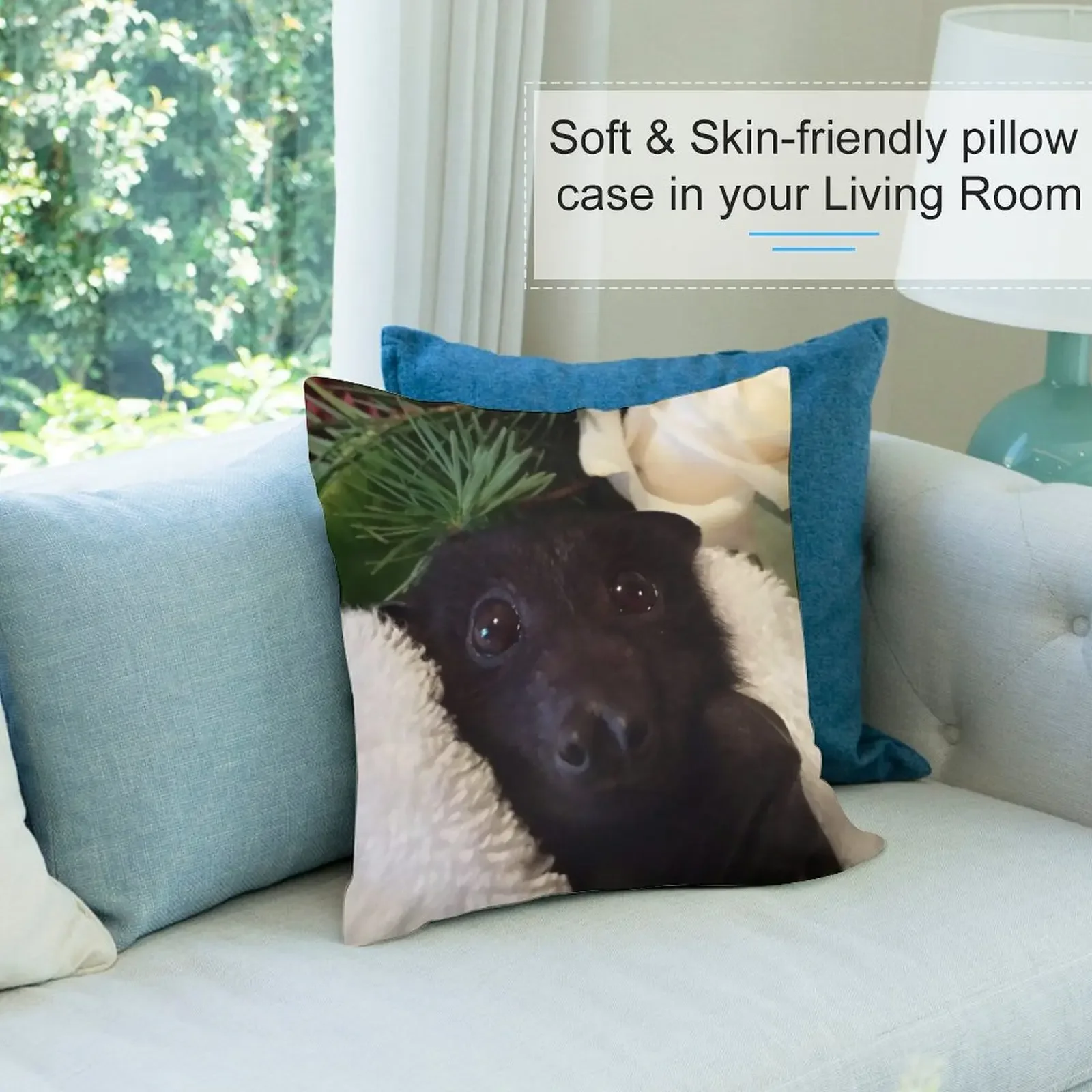 Летучая мышь Baby Larry Black Flying Fox. Декоративные рождественские чехлы для подушек