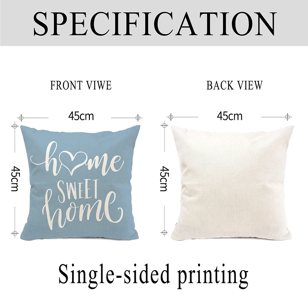 Чехол для диванной подушки постельное белье с геометрическим узором голубого и