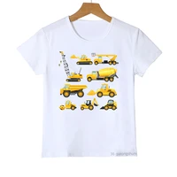 t shirt for boys funny construction machinery and excavators cartoon print childrens clothing tshirst summer short sleeve tops