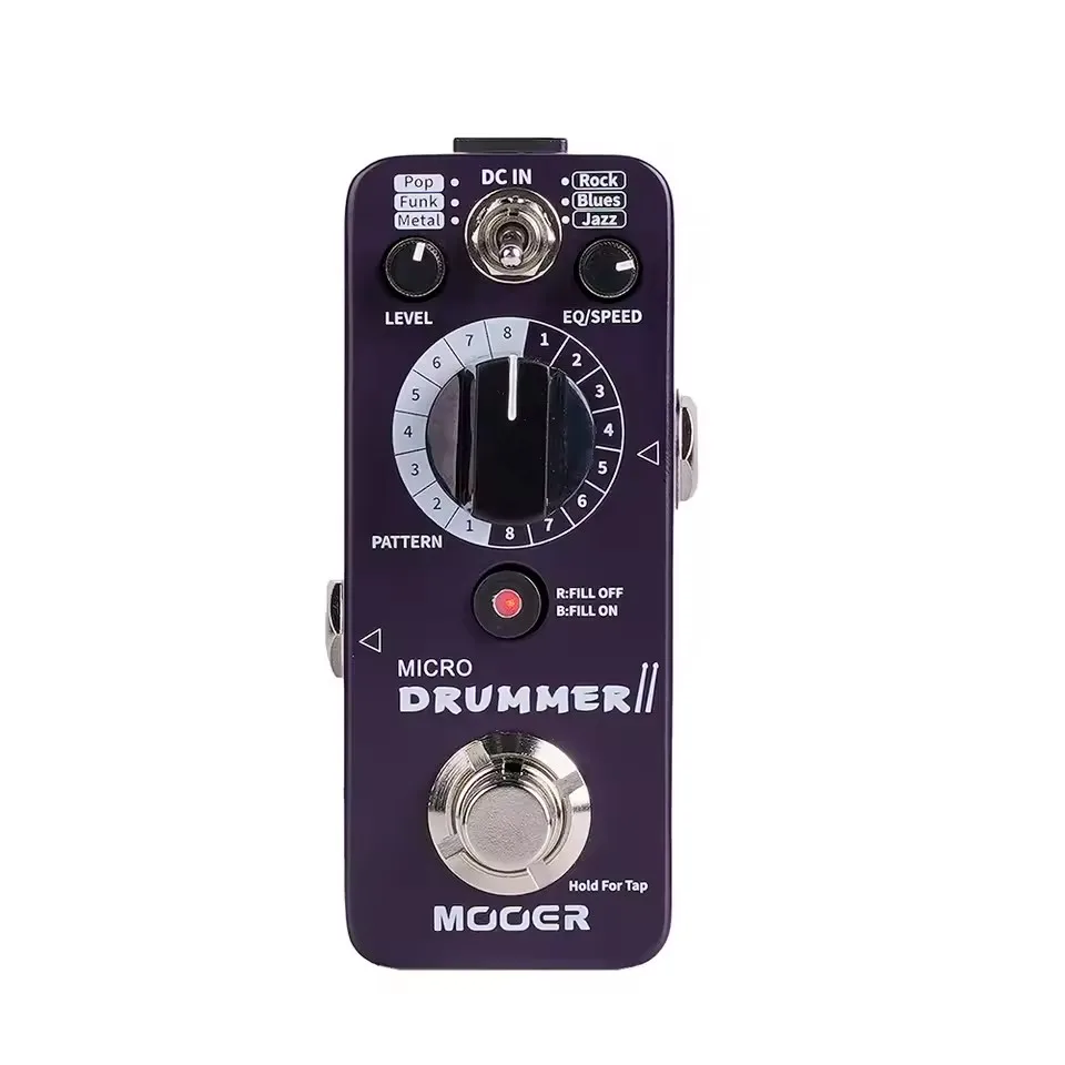Педаль MOOER Micro Drummer II 48 канавок для барабанщиков и 6 музыкальных стилей на 8
