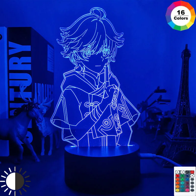 

Game Led Night Light Genshin Impact Chongyun Figure for Room Decor Kids Birthday Gift Genshin Impact Table Led Lamp