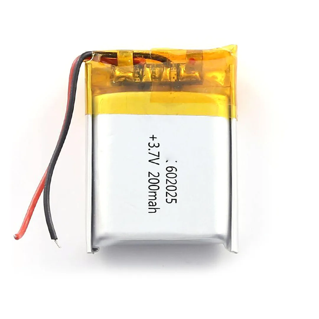 

1pcs 3.7V 200mAh 602025 Li Lithium Polymer ion Battery Mobile Power DVD MP3 Smart Watch MP4 Laptop GPS Charging Treasure Power