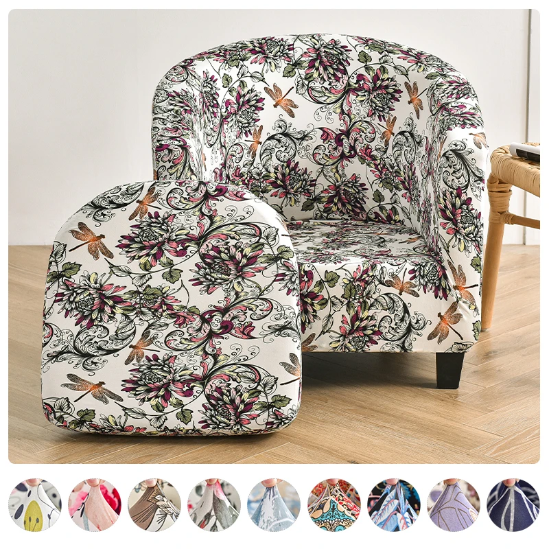 

Printed Half Round Sofa Cover European Style Elastic Sofa Cover Casual Comfortable Bedroom Living Room Decoration
