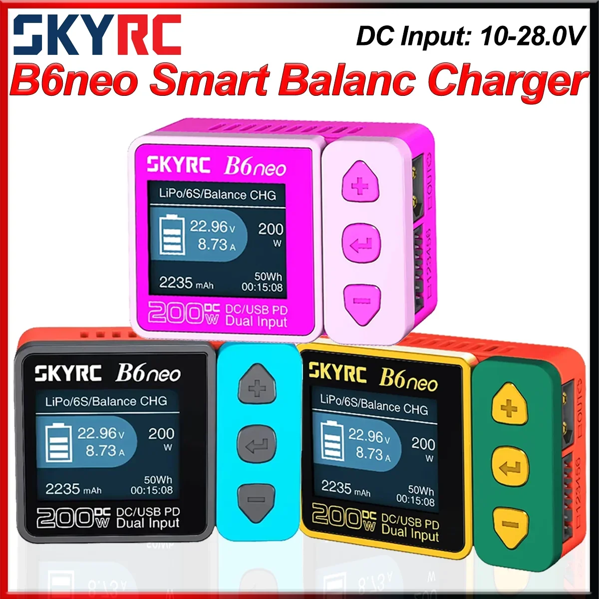 SKYRC B6neo Smart Charger DC 200W PD 80W Lipo Battery Balance SK- 100198 Разрядник 6S для гоночного дрона FPV RC Car Boat