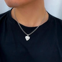 purui unique carved design heart shaped photo frame pendant necklace charm openable locket necklaces women men memorial jewelry