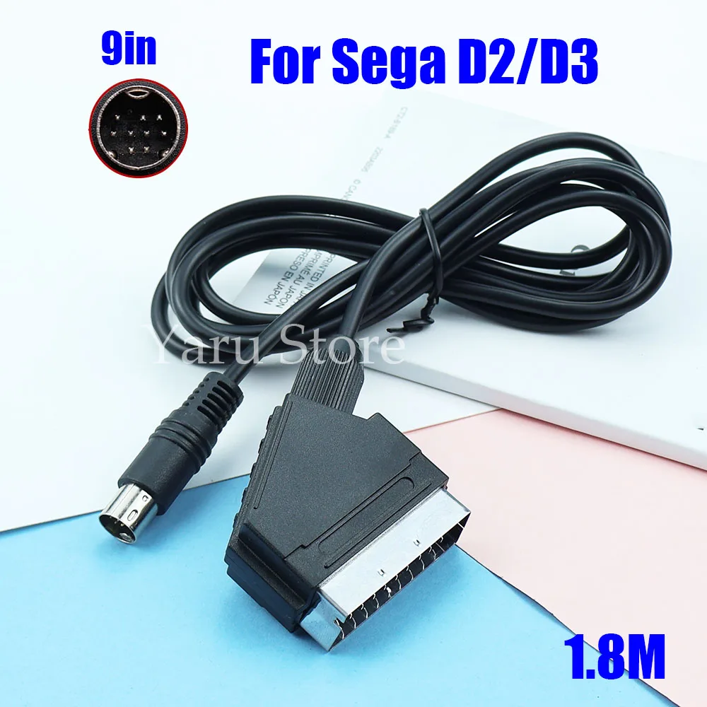 Фото Кабель RGB Scart длиной 1,8 м для Sega-Mega Drive 2-Genesis 2 Megadrive 2 MD2 RGB AV Scart кабель №1