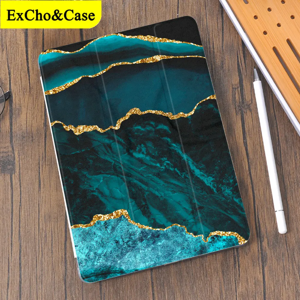 Marble Pattern For Air 4 Silicone Case iPad Pro 2020 10.5 with Pencil Holder 10.2 inch 8th Generation 7th 12.9 Pro 2018 Mini 4 5