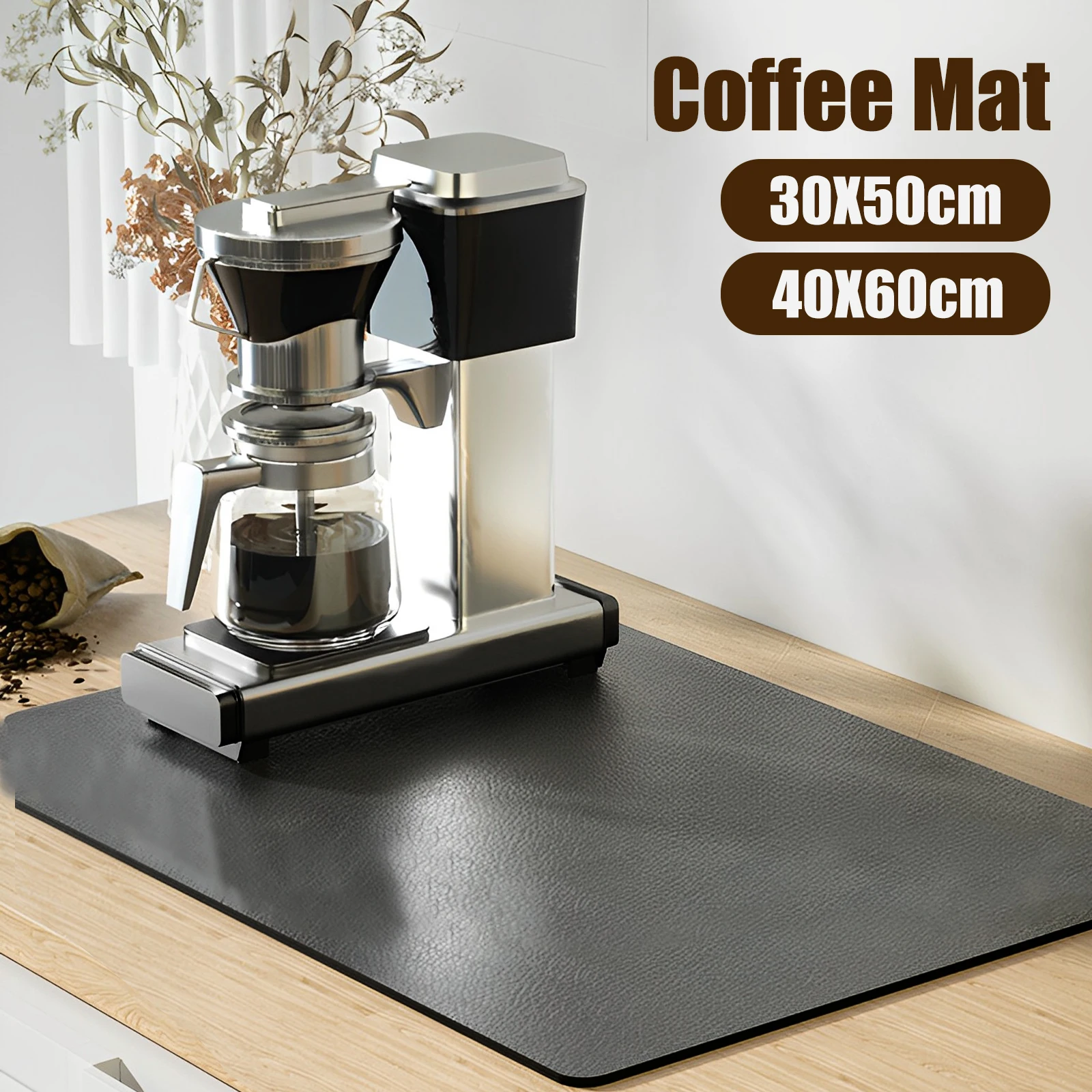 

Anti-slip Backed Diatom Coffee Maker Table Drying Mats Accessory Espresso Machine Mat Pad Bar Mud Kitchen Absorbent Dish For