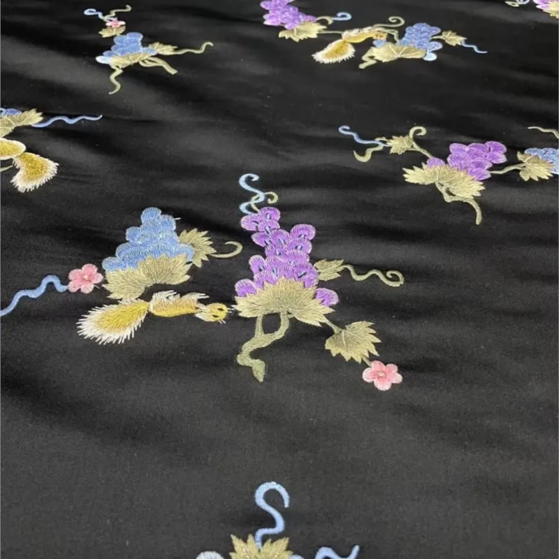 Жилет в стиле Guo тяжелая промышленность вышивка шелковая атласная ткань 35momme