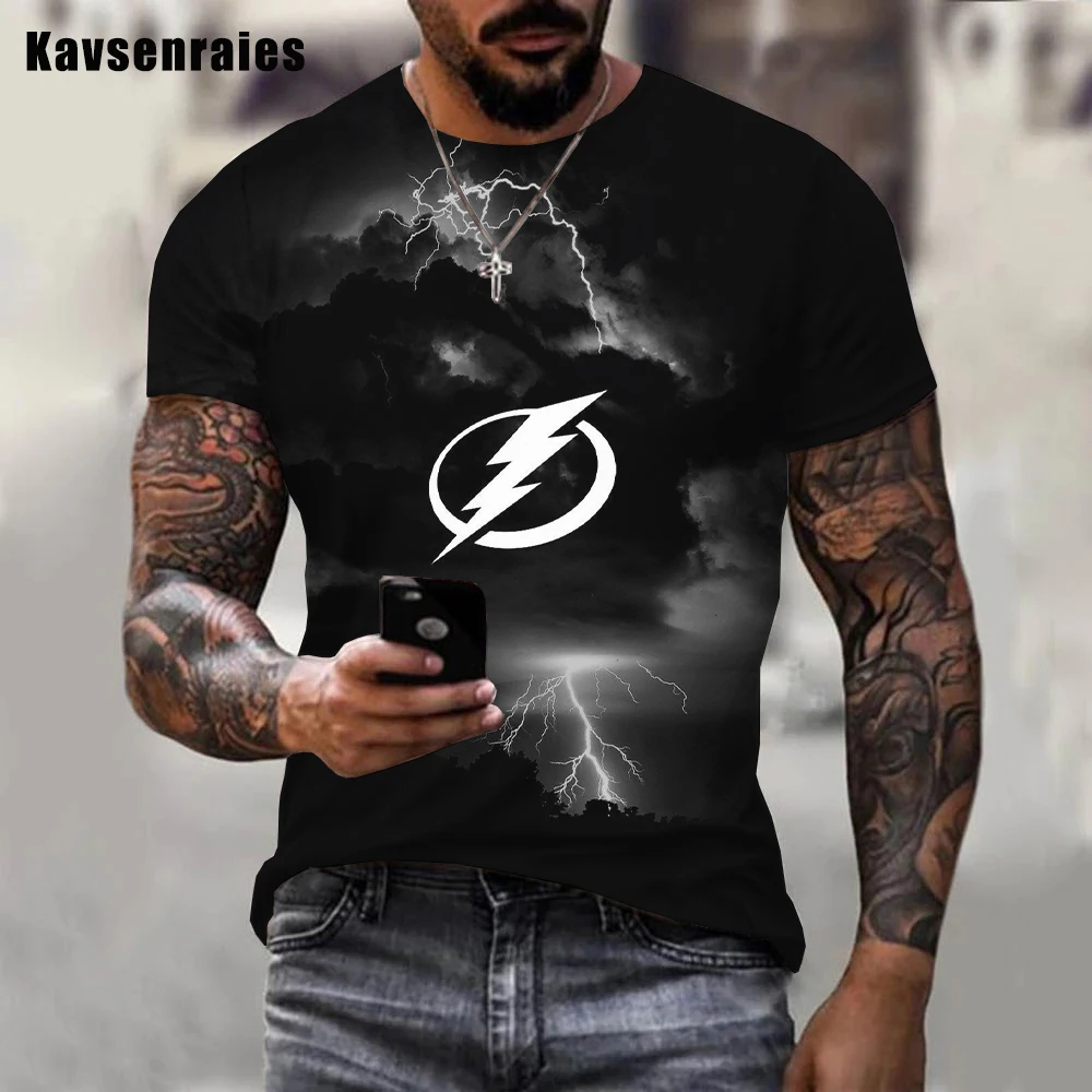 

Футболка Мужская/женская с принтом молнии, Повседневная Уличная футболка большого размера в стиле Харадзюку, 2022