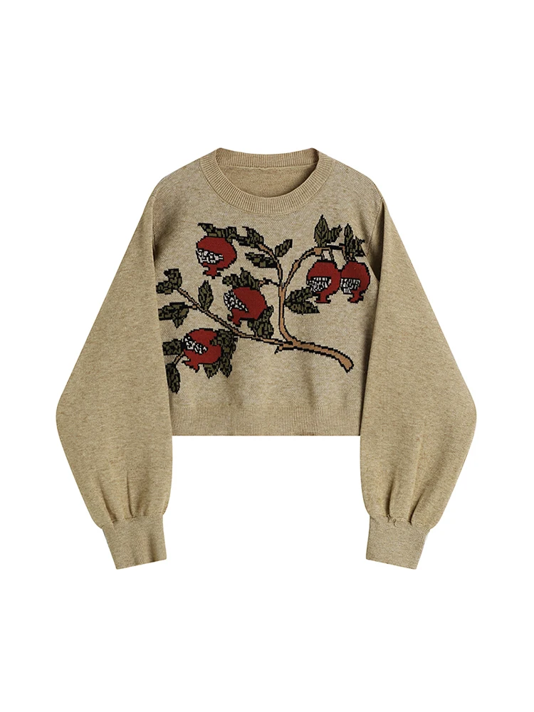 

2022 New Women Oversize Print Sweaters Retro Pullovers Soft O-Neck Long Sleeve Chic Jumpers Sweet Streetwear Harajuku Tops Mujer