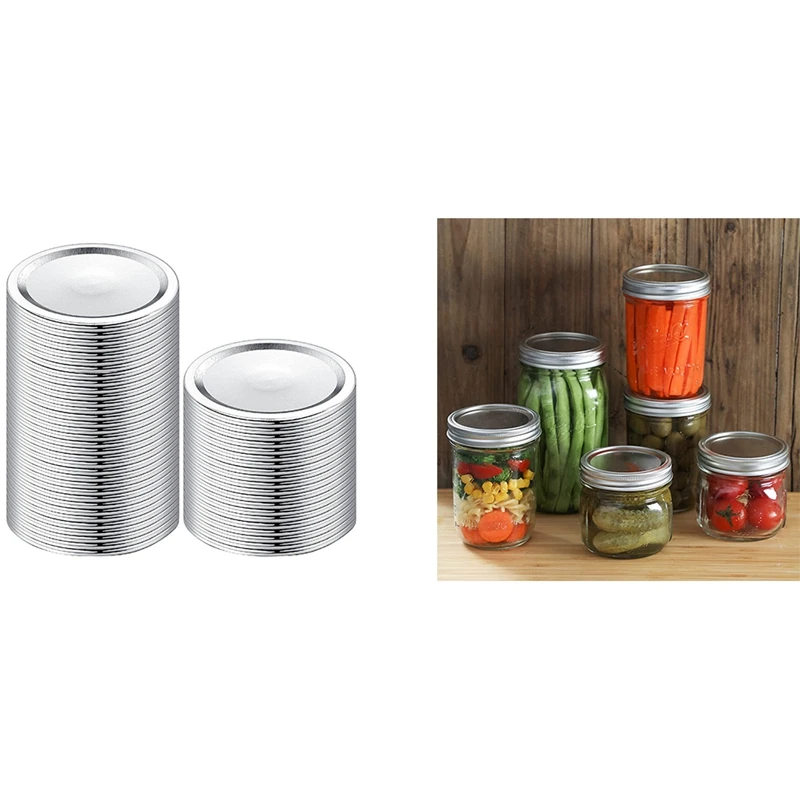 

Wide Mouth Canning Lids For Ball, Kerr Jars-Split-Type Metal Mason Jar Lids For Canning-Fit For Wide Mouth Jars