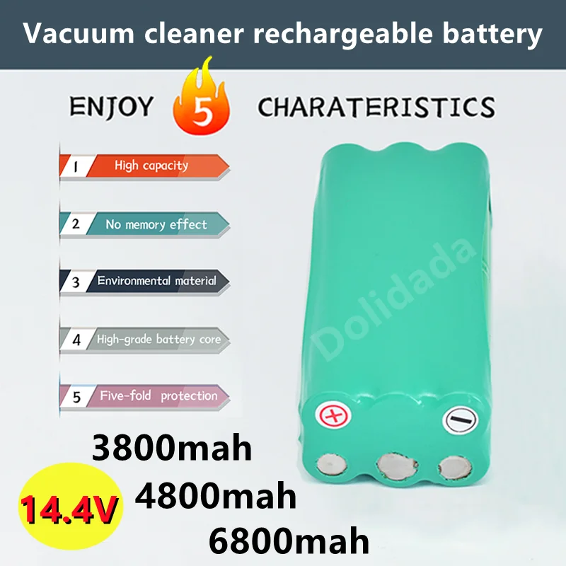 Совершенно новый оригинальный 14,4 V ni-mh 3800 mAh робот-пылесос с перезаряжаемой батареей для liberoV-M600 / M606 v-botT270 / 271