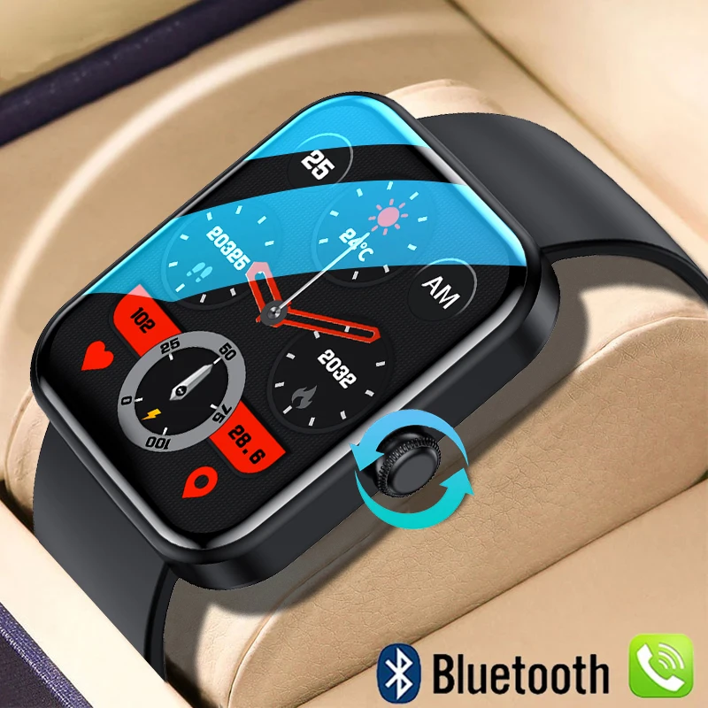 

Новинка 2022, мужские Смарт-часы с Bluetooth, голосовым помощником, монитором сердечного ритма, поворотным датчиком, Смарт-часы, мужские часы для Xiaomi + коробка