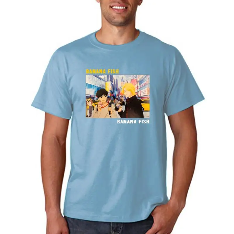 

Anime Banana Fish Print T Shirt Women Summer Short Sleeve Loose Crewneck Tshirt 2022 Female Short Sleeve Casual Black Tee Shirt