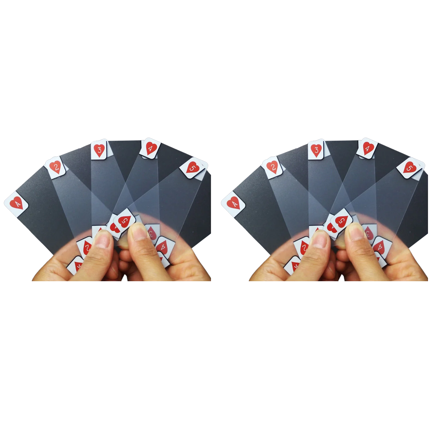 

2X Необычные прозрачные пластиковые фотообои новые покерные индексные игральные карты