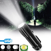 aluminum alloy pen clip flashlight mini rechargeable led flashlight waterproof use xpe lamp beads for adventure camping fishing