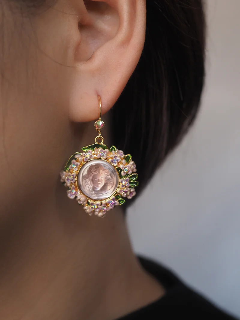 

Timeless Wonder Fantasy Sleeping Angel Drop Earrings for Women Designer Jewelry Punk Goth Top Ins Rare Gift Luxury Vintage 2546