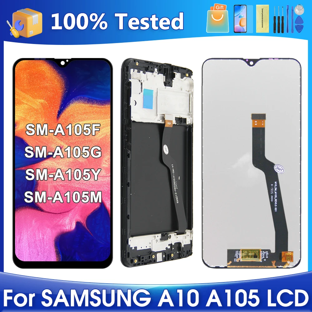 

ЖК-дисплей A105 для Samsung Galaxy A10 A105F M10 M105G, дисплей с сенсорным экраном и дигитайзером в сборе, детали, оригинал