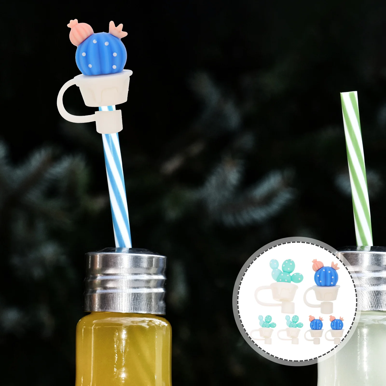 

Straw Covers Cover Silicone Cap Tips Straws Caps Reusable Plugs Drinking Toppers Topper Protector Tip Cute Plug Tumblers Cartoon