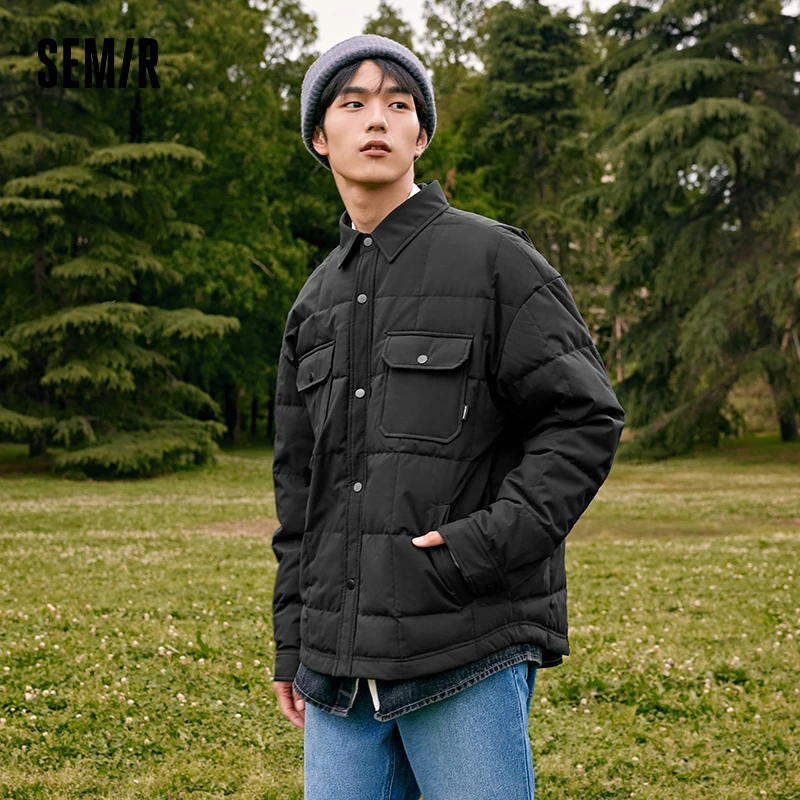 

Мужской пуховик Semir 2023 года, осенняя Новая удобная теплая легкая пуховая куртка в стиле инструментальной обработки для мужчин