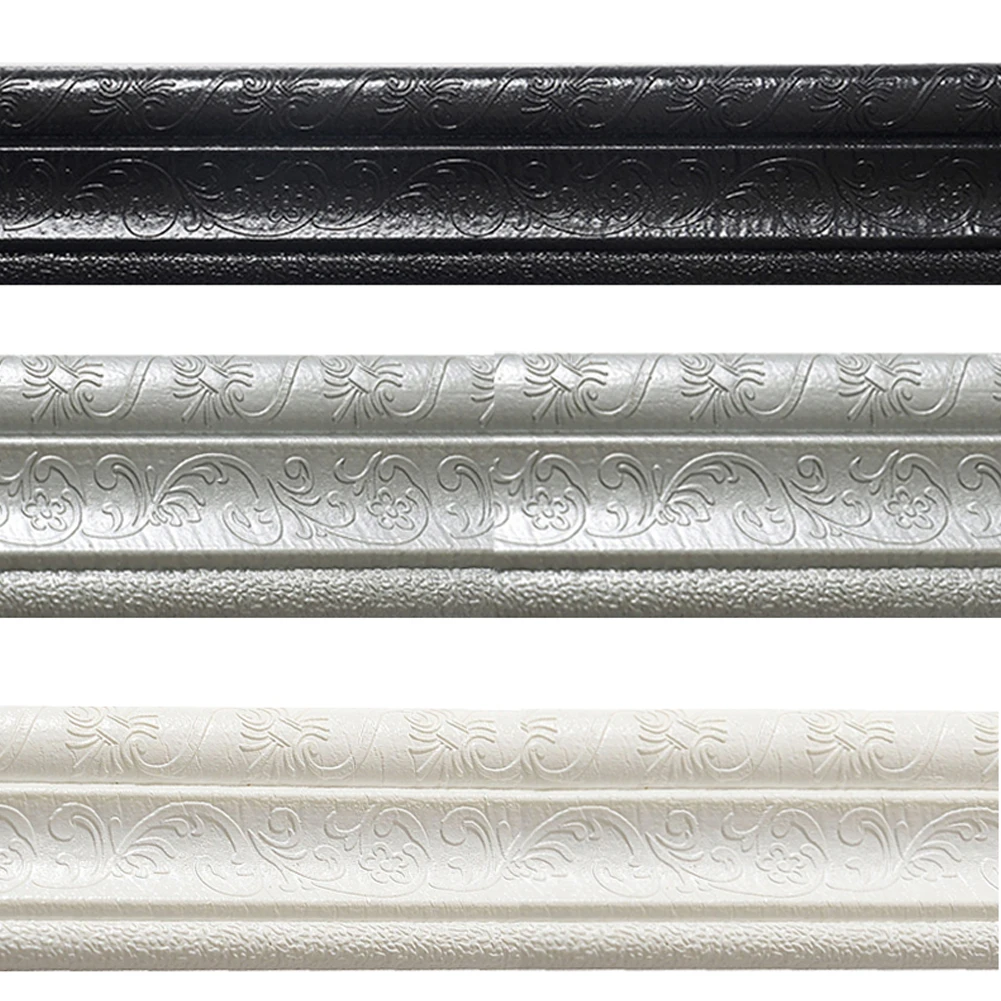 

3D Peel And Stick Crown Molding Self Adhesive Foam Baseboard Mirror Wall Trim Flexible Wallpaper Border Home Office Hotel Decor