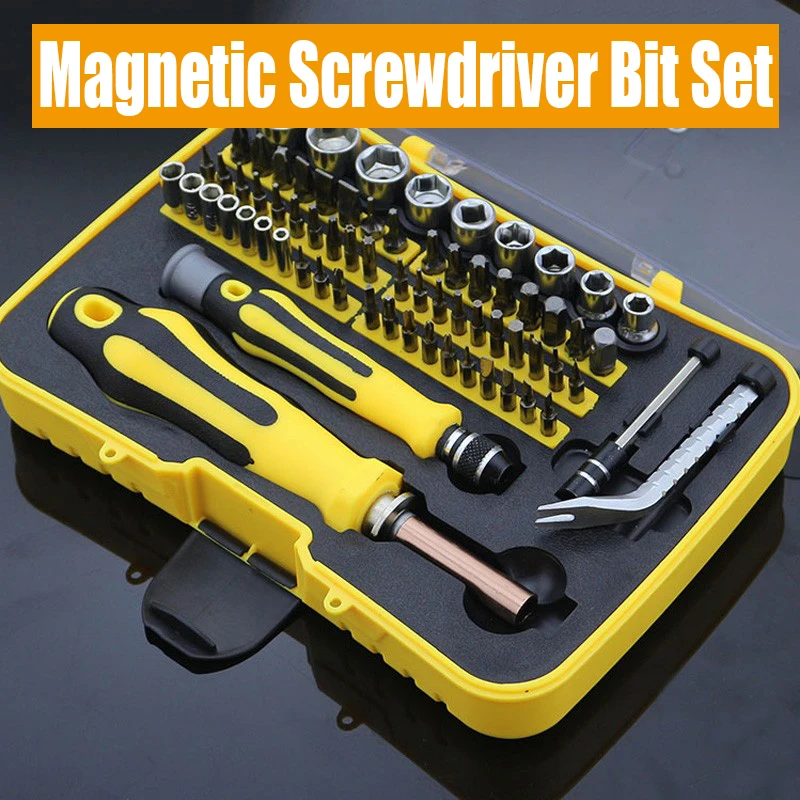 

62/70 In 1 Precision Magnetic Screwdriver Bit Set Phillips Slotted Torx CR-V/S2 Bit For Mobile Phone Computer Repair Tool Kit